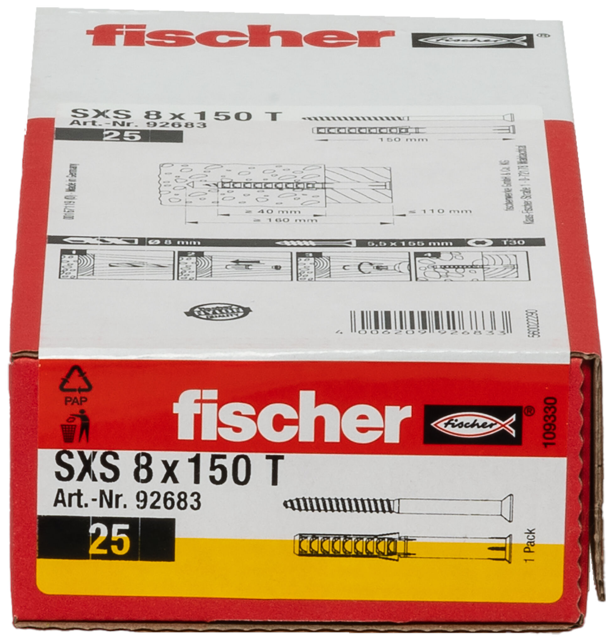 Kołek ramowy fischer SXS 8 x 150 T